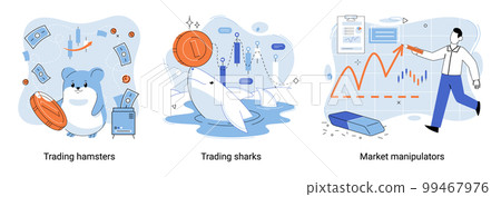 Whale emerges from water and holds gold coins on its nose. Inexperienced investor, bad investment Whale emerges from water and holds gold coins on its nose. Inexperienced investor, bad investment 99467976