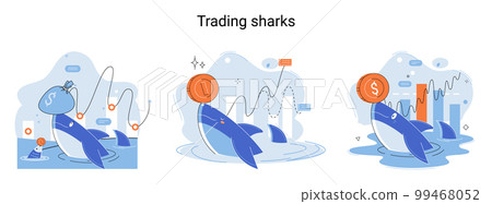 Whale emerges from water and holds gold coins on its nose. Inexperienced investor, bad investment Whale emerges from water and holds gold coins on its nose. Inexperienced investor, bad investment 99468052