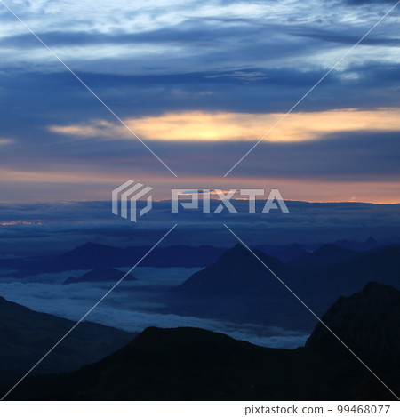 Colorful morning sky over Mount Stanserhorn. Colorful morning sky over Mount Stanserhorn. 99468077