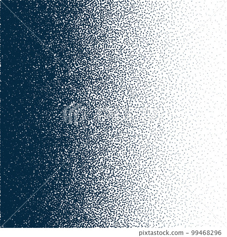 Stipple pattern, dotted geometric background. Stippling, dotwork drawing, shading using dots. Pixel disintegration, random halftone effect. White noise grainy texture. Vector illustration Stipple pattern, dotted geometric background. Stippling, dotwork drawing, shading using dots. Pixel disintegration, random halftone effect. White noise grainy texture. Vector illustration 99468296