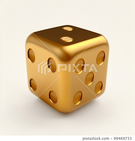 one golden cube with numbers. dice in the casino. ai generated 99469733