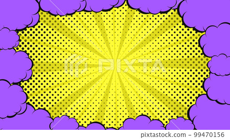 Frame and radial background with swaying clouds 99470156