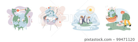 Climate change weather global greenhouse warming risks metaphor concept. Save planet 99471120