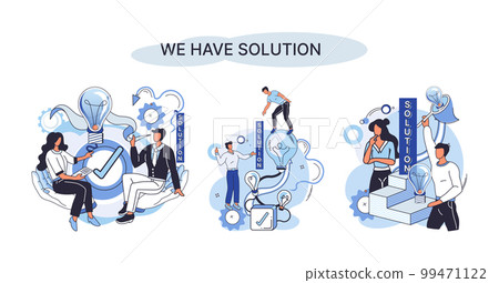 Solution as result of work of business team. Cooperation construction by agency group to create team Solution as result of work of business team. Cooperation construction by agency group to create team 99471122