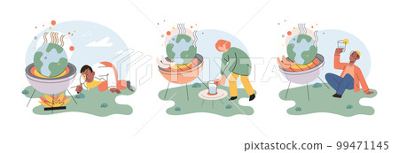 Climate change weather global greenhouse warming risks metaphor concept. Save planet Climate change weather global greenhouse warming risks metaphor concept. Save planet 99471145