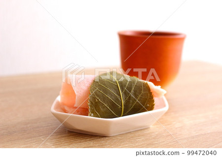 Sakura cake and tea Sakura cake and tea 99472040