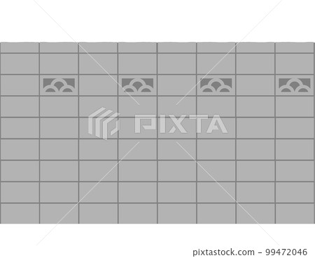 Japanese block wall illustration material 99472046