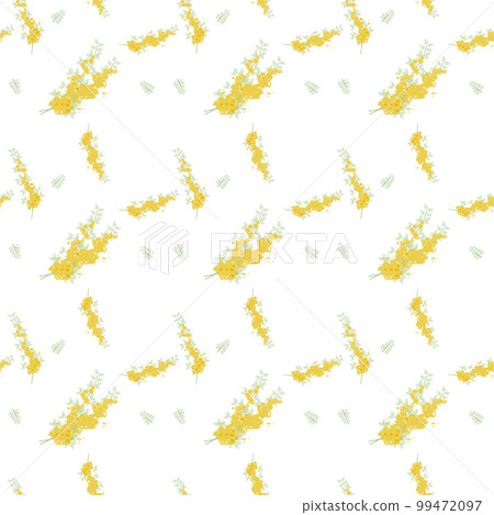 含羞草花無縫圖案背景圖（矢量圖解） 99472097