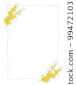 A simple letter-sized message card with an illustration of mimosa (acacia) 99472103