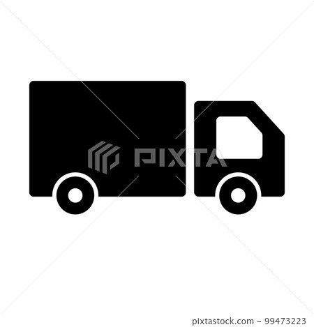 物流卡車剪影圖標。向量。 99473223