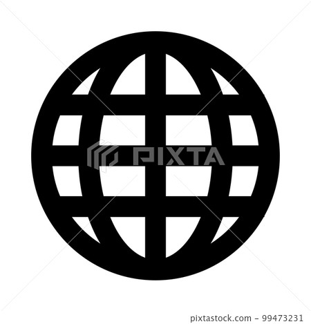 地球剪影圖標。網頁瀏覽器。向量。 99473231