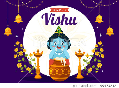 Happy Vishu Festival Illustration with Traditional Kerala Kani, Fruits and Vegetables for Landing Page in Flat Cartoon Hand Drawn Templates Happy Vishu Festival Illustration with Traditional Kerala Kani, Fruits and Vegetables for Landing Page in Flat Cartoon Hand Drawn Templates 99473242
