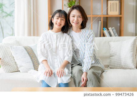 Good friends, parent and child smile Good friends, parent and child smile 99473426