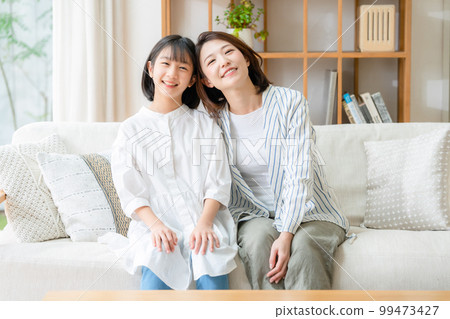 Good friends, parent and child smile Good friends, parent and child smile 99473427