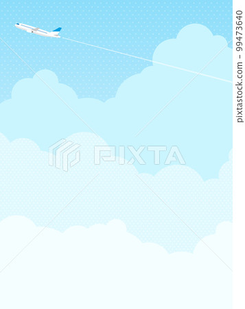 渾濁的雲層和在雲層上方飛行的飛機 背景材料(肖像) 渾濁的雲層和在雲層上方飛行的飛機 背景材料(肖像) 99473640
