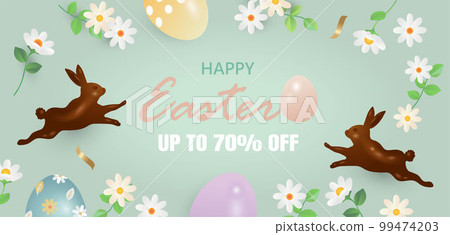 Spring background, Happy Easter Sale banners Spring background, Happy Easter Sale banners 99474203