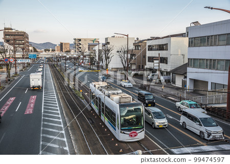 《Aichi Prefecture》Toyohashi City Streetcar in front of the city hall 99474597