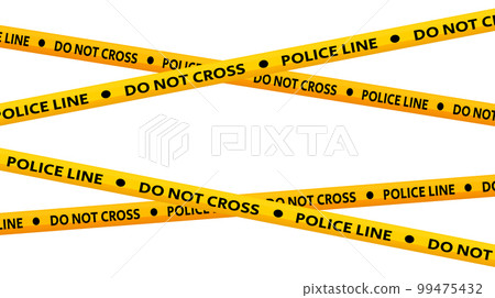Police line do not cross tapes. Crossed yellow and black caution stripes. Danger area or crime scene zone stripes background. Warning sign. Vector Police line do not cross tapes. Crossed yellow and black caution stripes. Danger area or crime scene zone stripes background. Warning sign. Vector 99475432