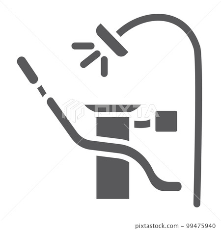 Dentist chair glyph icon, dental and medical, stomatologist chair sign, vector graphics, a solid pattern on a white background, eps 10. 99475940