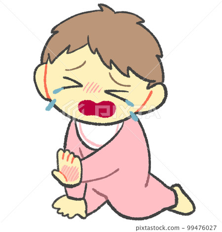 受傷、燒傷和哭泣的嬰兒 99476027