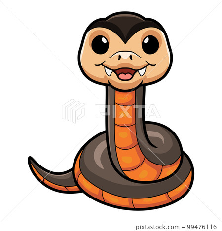 Cute golden crowned snake cartoon Cute golden crowned snake cartoon 99476116