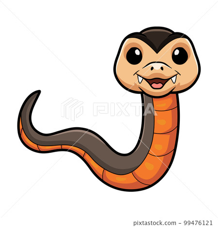Cute golden crowned snake cartoon 99476121