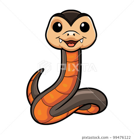 Cute golden crowned snake cartoon 99476122