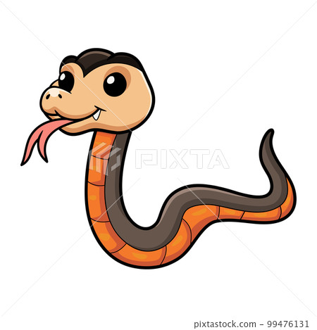 Cute golden crowned snake cartoon 99476131