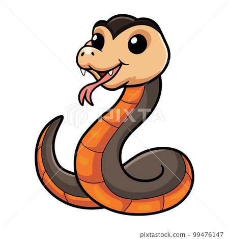 Cute golden crowned snake cartoon Cute golden crowned snake cartoon 99476147