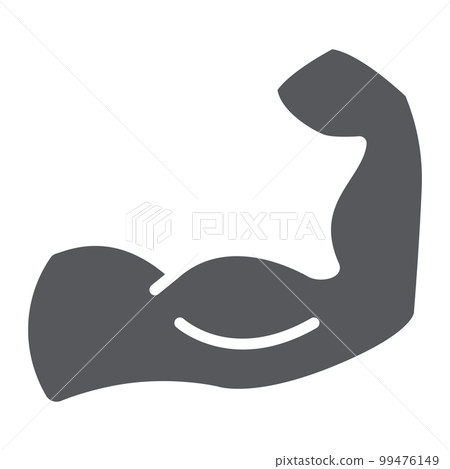Muscles glyph icon, power and bodybuilding, muscular arm sign, vector graphics, a solid pattern on a white background, eps 10. 99476149