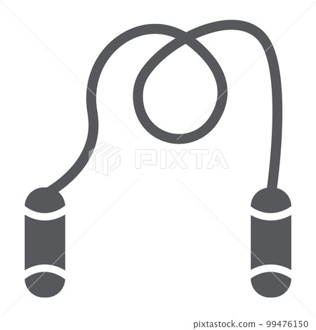 Jumping rope glyph icon, fitness and equipment, skipping rope sign, vector graphics, a solid pattern on a white background, eps 10. Jumping rope glyph icon, fitness and equipment, skipping rope sign, vector graphics, a solid pattern on a white background, eps 10. 99476150