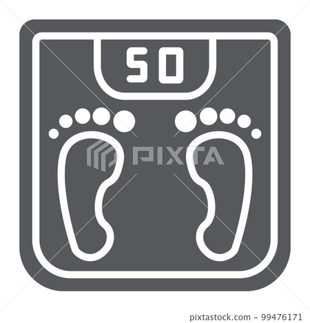 Body weight glyph icon, measurement and kilogram, scale sign, vector graphics, a solid pattern on a white background, eps 10. Body weight glyph icon, measurement and kilogram, scale sign, vector graphics, a solid pattern on a white background, eps 10. 99476171