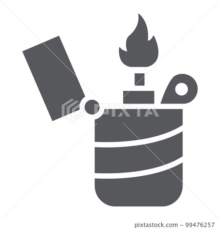 Lighter glyph icon, fire and burn, flame sign, vector graphics, a solid pattern on a white background, eps 10. 99476257