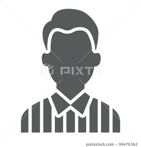 Referee glyph icon, sport and soccer, man sign, vector graphics, a solid pattern on a white background, eps 10. 99476362