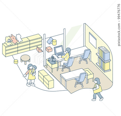 A room where the nursery and the workplace are facing next to each other. work with peace of mind A room where the nursery and the workplace are facing next to each other. work with peace of mind 99476776