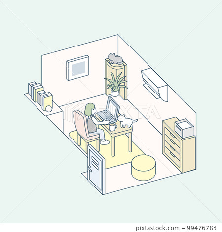 work space in the home. space to work with cats 99476783