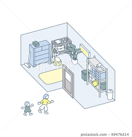 Storage shed inside the house. Storage for various items such as cleaning supplies Storage shed inside the house. Storage for various items such as cleaning supplies 99476814