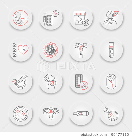 IVF line icon set, vitro fertilization collection, vector graphics, neumorphic UI UX buttons, IVF vector icons, artificial insemination signs, outline pictograms, editable stroke IVF line icon set, vitro fertilization collection, vector graphics, neumorphic UI UX buttons, IVF vector icons, artificial insemination signs, outline pictograms, editable stroke 99477110