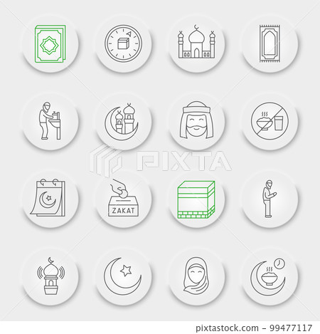 Ramadan line icon set, islam collection, vector graphics, neumorphic UI UX buttons, Happy Ramadan vector icons, islamic signs, outline pictograms, editable stroke Ramadan line icon set, islam collection, vector graphics, neumorphic UI UX buttons, Happy Ramadan vector icons, islamic signs, outline pictograms, editable stroke 99477117