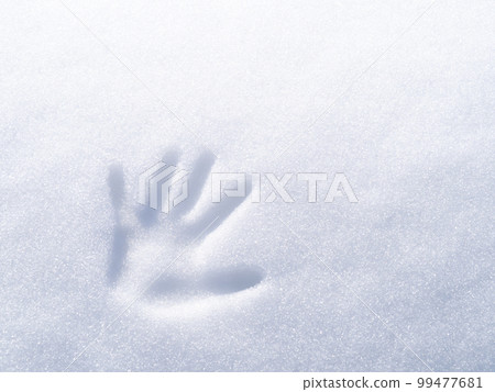 雪地上的手印。 雪地上的手印。 99477681