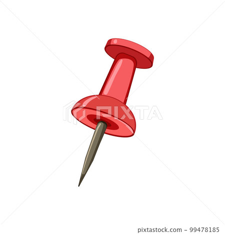 red push pin cartoon vector illustration-插圖素材 [99478185] - PIXTA圖庫