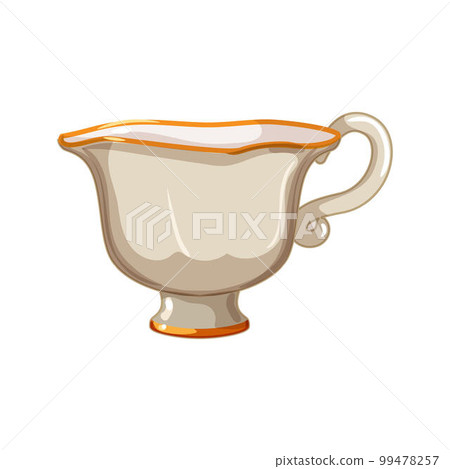 white vintage cup cartoon vector illustration 99478257
