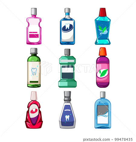 mouthwash set cartoon vector illustration 99478435