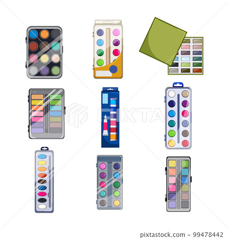 paint watercolor set cartoon vector illustration paint watercolor set cartoon vector illustration 99478442