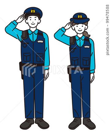 男女夏裝矢量插畫素材/警察/警察 99478588