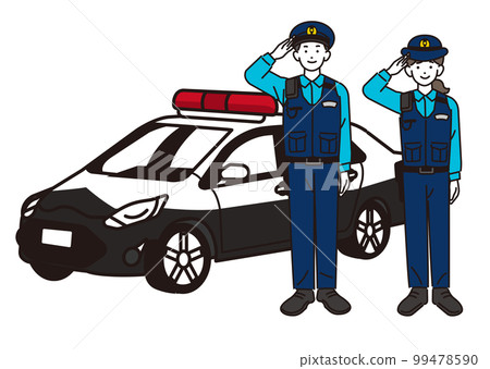 男女警察和警車/警察/警察矢量圖素材 男女警察和警車/警察/警察矢量圖素材 99478590
