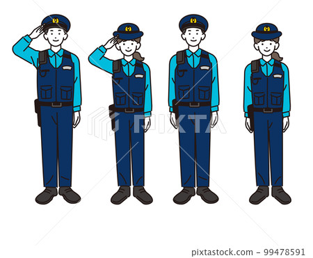 男女夏裝矢量插畫素材/警察/警察 99478591