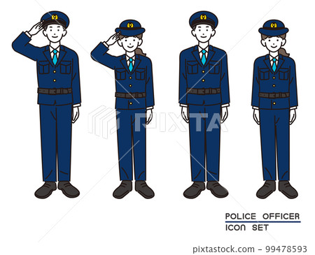 Vector illustration material of male and female police officers / police / policeman 99478593