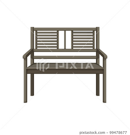 wooden garden outdoor bench cartoon vector illustration 99478677