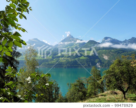 Canton of St.Gallen, Switzerland Landscape of Lake Wallen and Mürtschenstock Canton of St.Gallen, Switzerland Landscape of Lake Wallen and Mürtschenstock 99478929